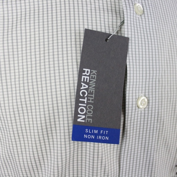 Kenneth Cole Men's Non Iron Slim Fit Dress Shirt - Picture 6 of 8